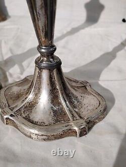 4pair Vintage Silver Candle Holders. TALL