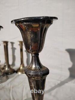 4pair Vintage Silver Candle Holders. TALL