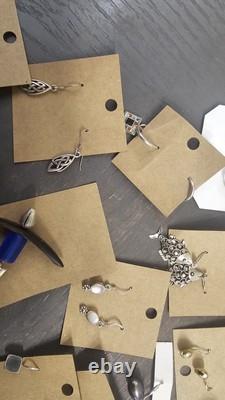 50 Pairs Vintage Modern Sterling Silver 925 Earrings Lot