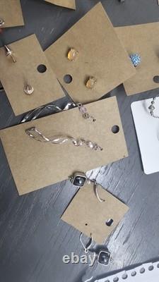 50 Pairs Vintage Modern Sterling Silver 925 Earrings Lot