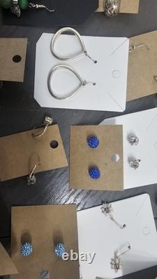 50 Pairs Vintage Modern Sterling Silver 925 Earrings Lot