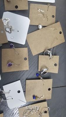 50 Pairs Vintage Modern Sterling Silver 925 Earrings Lot