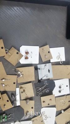 50 Pairs Vintage Modern Sterling Silver 925 Earrings Lot