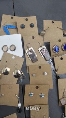 50 pairs Lot Of Vintage Silver Earrings