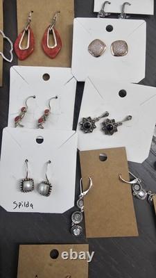 50 pairs Lot Of Vintage Silver Earrings