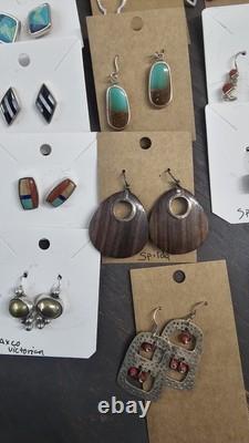 50 pairs Lot Of Vintage Silver Earrings