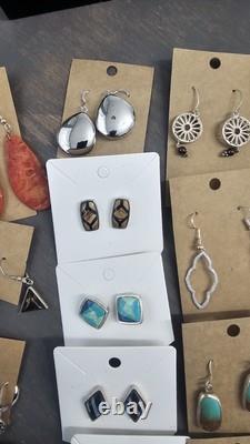 50 pairs Lot Of Vintage Silver Earrings