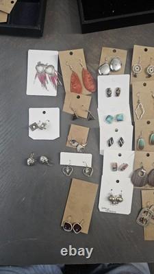 50 pairs Lot Of Vintage Silver Earrings
