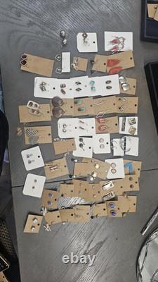 50 pairs Lot Of Vintage Silver Earrings