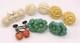 5 Pair Vtg Celluloid Resin Clip-on Screw Back Lot 800 Silver Coral Avon