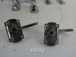 5 Pairs Of Vintage Chromed Art Deco Yale Lever Door Handles No Spindles G8