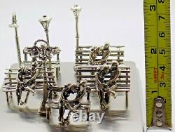 5 x Vintage Solid Silver Italian Made Couple in Love Figurines JOB LOT Hallmarks