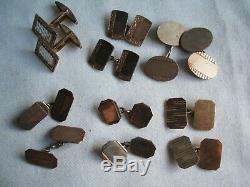 6 Pairs of Vintage Solid Silver & Gold Cufflinks