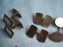 6 Pairs of Vintage Solid Silver & Gold Cufflinks