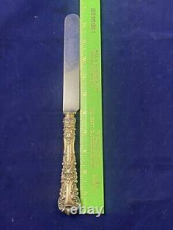 6 VTG Sterling DINNER KNIFE-Blunt Plated Blade, No Mono-PAIRS with Old Baronial