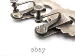 8 Pairs Of Taxco Mexican Ladies Ornate Vintage 925 Sterling Silver Earrings