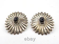 8 Pairs Of Taxco Mexican Ladies Ornate Vintage 925 Sterling Silver Earrings