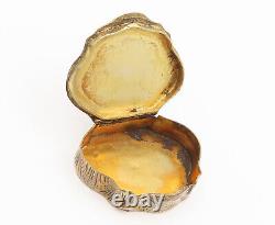 925 Silver Vintage Painted Royal Kissing Couple Swirl Carved Pill Box TR3618