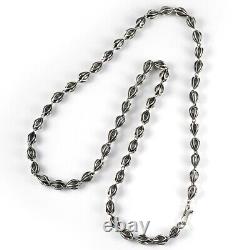 925 sterling silver retro hollow jasmine Flower Melon seed couple's necklace N13