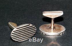 ALLAN ADLER STERLING Vintage 1960's Modernist Pair Of Cufflinks