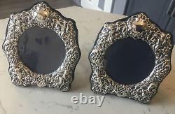 A Beautiful Pair Of Vintage Hallmarked Silver Picture Frames, London 1989