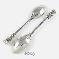 A Pair Of Vintage Arts & Crafts Solid Sterling Silver Spoons Omar Ramsden 1932