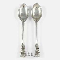 A Pair Of Vintage Arts & Crafts Solid Sterling Silver Spoons Omar Ramsden 1932