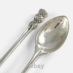 A Pair Of Vintage Arts & Crafts Solid Sterling Silver Spoons Omar Ramsden 1932