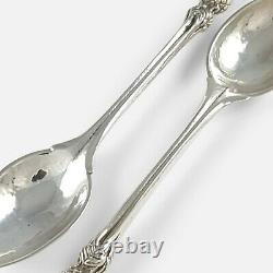 A Pair Of Vintage Arts & Crafts Solid Sterling Silver Spoons Omar Ramsden 1932