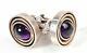 A Pair Of Vintage Danish Cabochon Cut Amethyst Set Stering Silver Cufflinks