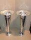 A Pair Of Vintage Silverplated Flute 12x24 Vases Beautiful