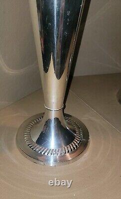 A Pair Of Vintage Silverplated Flute 12x24 Vases Beautiful