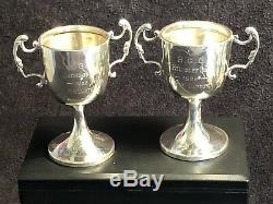 A Pair Of Vintage Sterling Silver Art Deco Trophies H. G. C