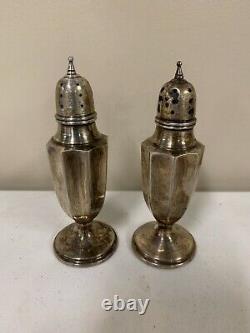 A Pair of Antique Vintage Sterling Silver Salt and Pepper Shakers