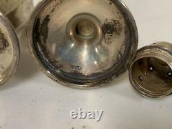 A Pair of Antique Vintage Sterling Silver Salt and Pepper Shakers
