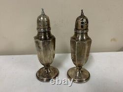 A Pair of Antique Vintage Sterling Silver Salt and Pepper Shakers