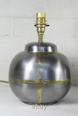 A Pair of Table Lamps Vintage Ethnic Steel with Brass Brazed Details VGC