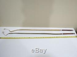 A Pair of Vintage Antique Sterling Silver & Rawhide Horse Riding Crop Whips