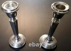 A Pair of Vintage Solid Silver Candlestick 14cm tall