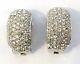 A Vintage Pair Of Silver Tone Christian Dior Clip Earrings With White Diamantes