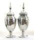 A Vintage Pair Of Large Carved & Etched, Footed Mercury Glass Urns, Vases Withlids