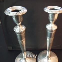 A Vintage Pair of Ornate Sterling Silver Candlesticks 11 Tall