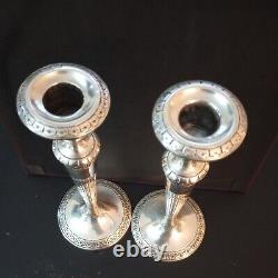A Vintage Pair of Ornate Sterling Silver Candlesticks 11 Tall