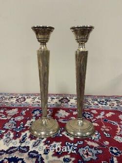 A Vintage Pair of Sterling Silver Candlesticks