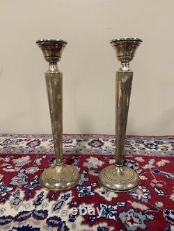 A Vintage Pair of Sterling Silver Candlesticks