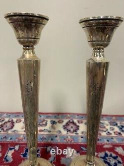 A Vintage Pair of Sterling Silver Candlesticks