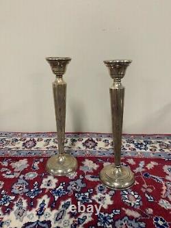 A Vintage Pair of Sterling Silver Candlesticks