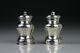 A Pair Of Vtg English Sterling Silver Pepper Mill/grinder With Peugeot Movement