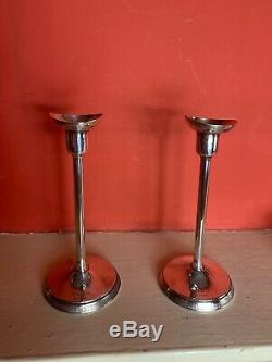 Ainar Axelsson for GAB a pair Solid silver candlesticks. 1971 Vintage