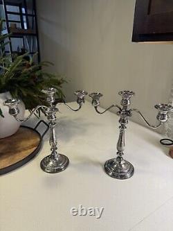 Alvin Sterling Silver Candelabra Pair Vintage S-164
